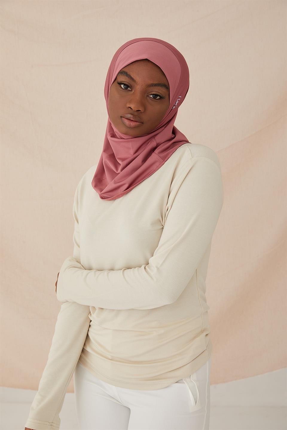 DÜZ HİJAB BONE-GÜL KURUSU