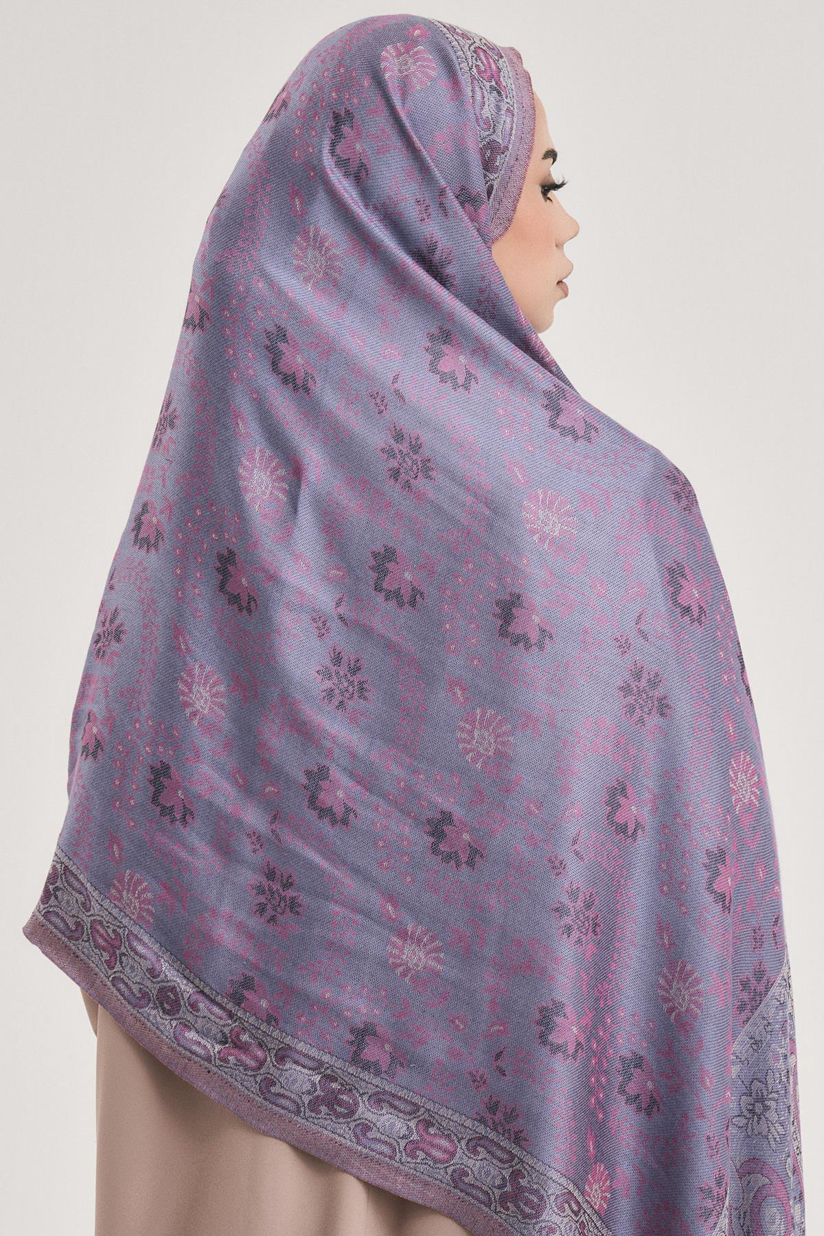 ETNİK KAŞMİR DOKUMA ŞAL-İNDİGO