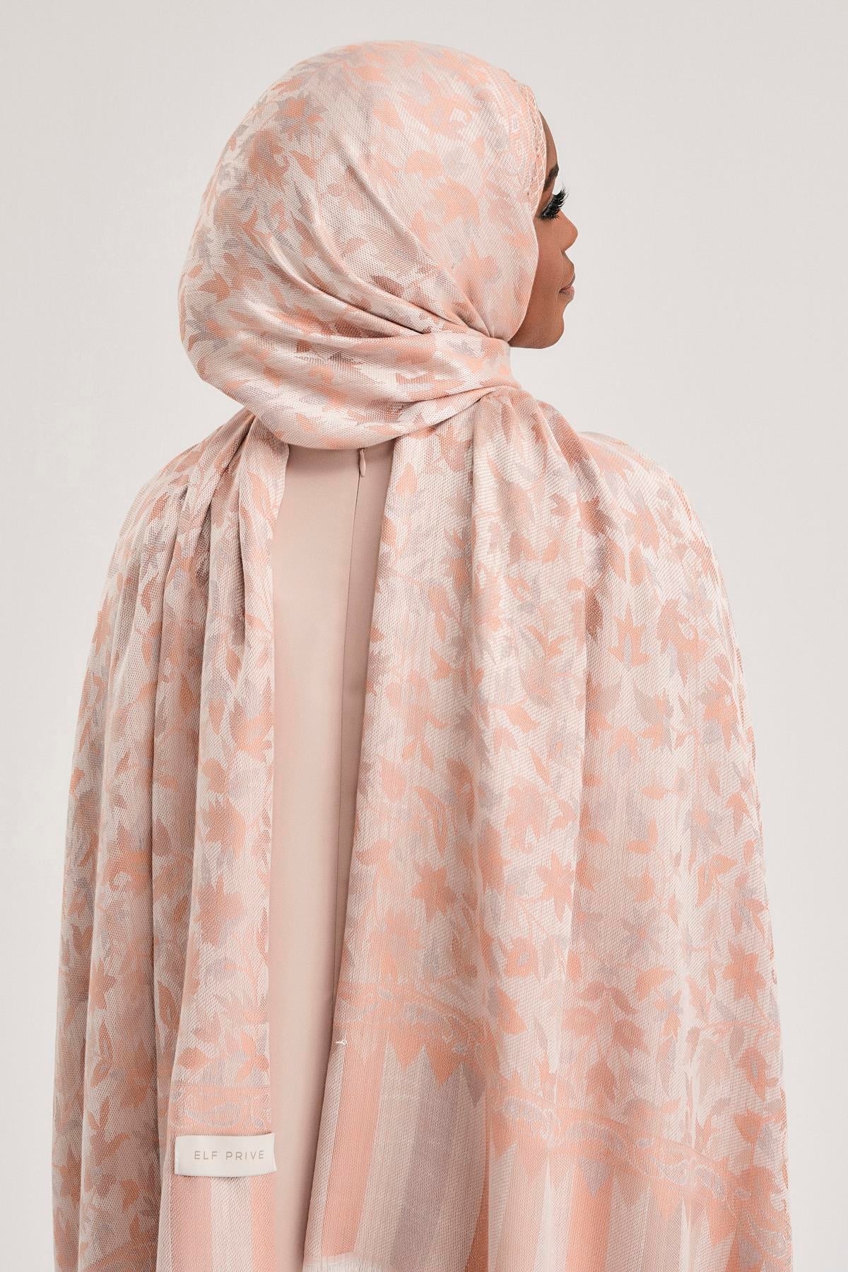 FLORAL KAŞMİR DOKUMA ŞAL-BEJ