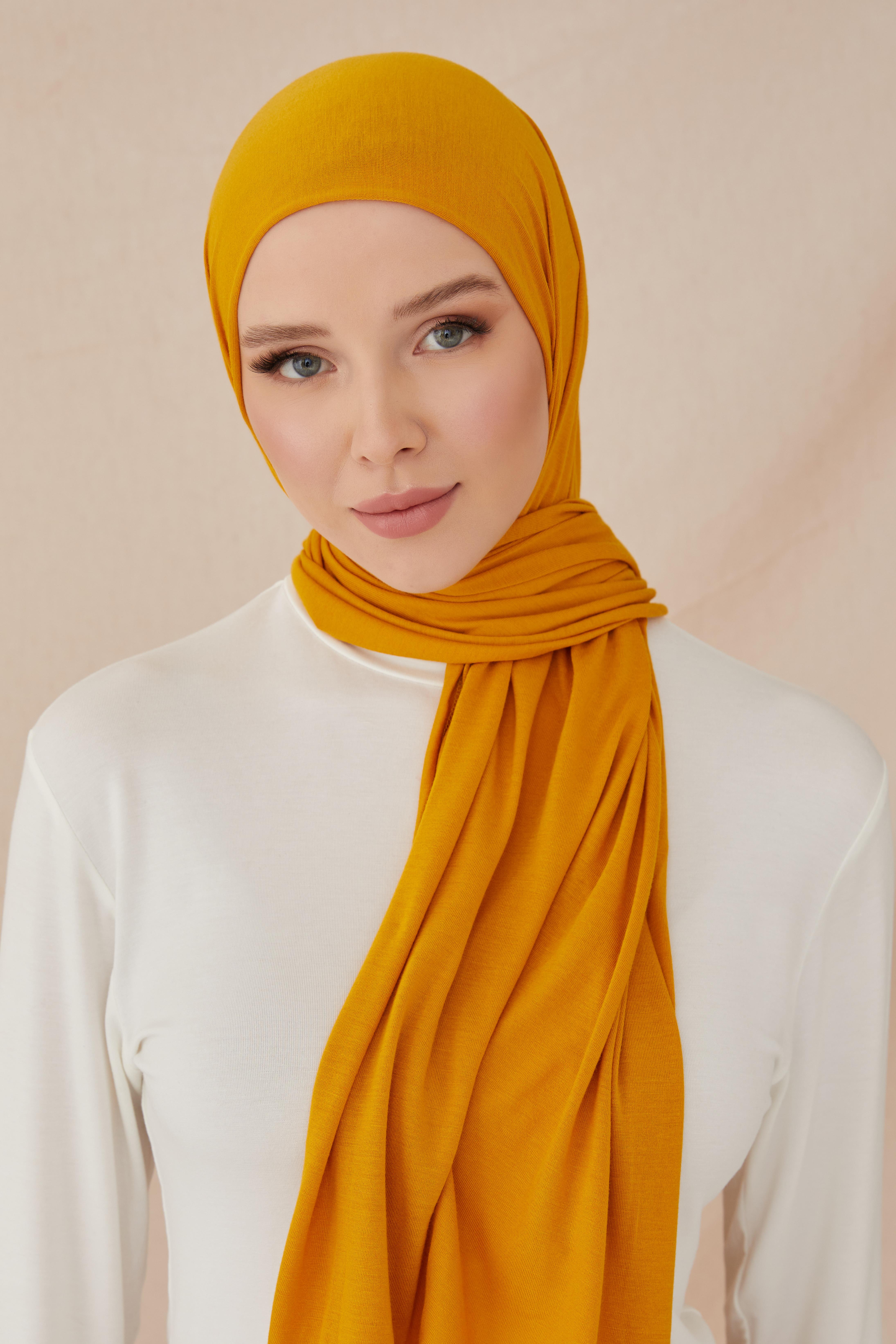 PREMIUM PLAIN COTTON COMBED SHAWL-MUSTARD