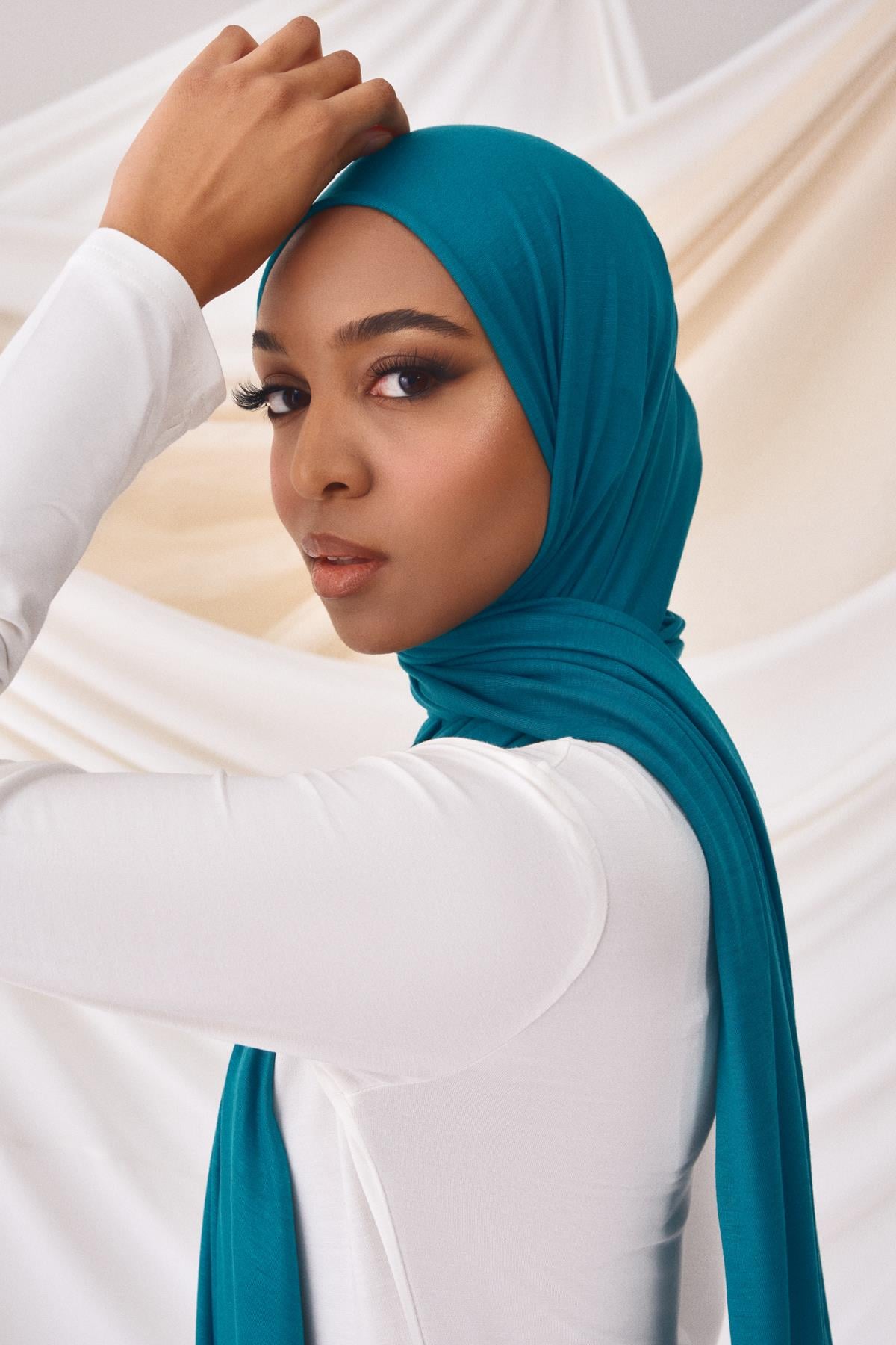 PREMİUM DÜZ COTTON JERSEY SHAWL-PETROL