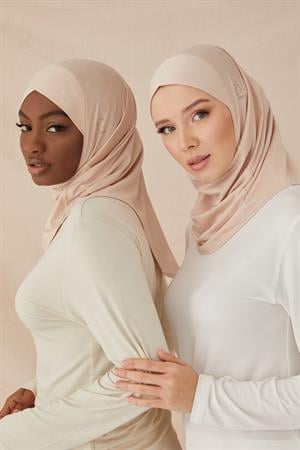 ÇAPRAZ HİJAB BONE-BEJ