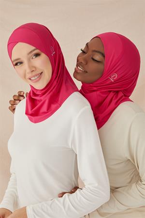 ÇAPRAZ HİJAB BONE-FUŞYA