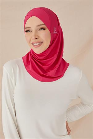 ÇAPRAZ HİJAB BONE-FUŞYA
