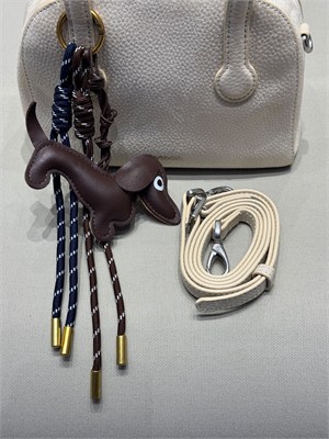Charm Detaylı Askılı Mini Çanta Ekru