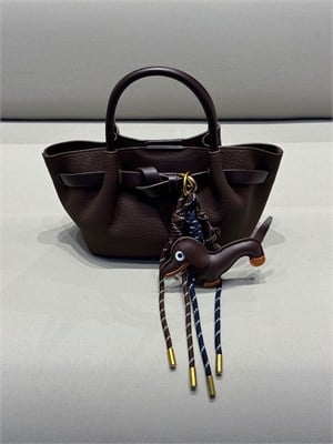 Charm ve İç Çanta Detaylı Mini El Çantası Acı Kahve
