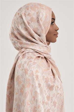FLORAL KAŞMİR DOKUMA ŞAL-BEJ