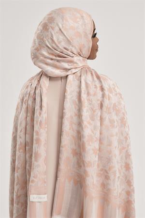 FLORAL KAŞMİR DOKUMA ŞAL-BEJ
