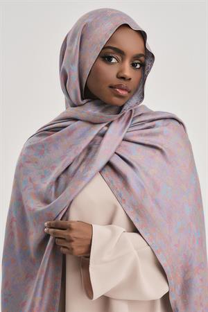 FLORAL KAŞMİR DOKUMA ŞAL-GRİ