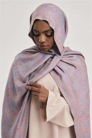 FLORAL KAŞMİR DOKUMA ŞAL-GRİ