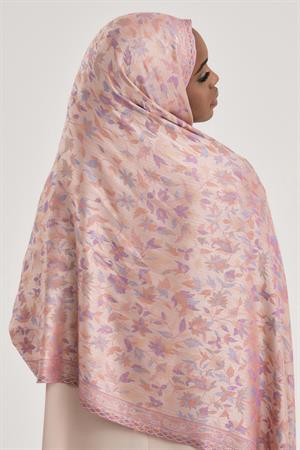 FLORAL KAŞMİR DOKUMA ŞAL-PUDRA