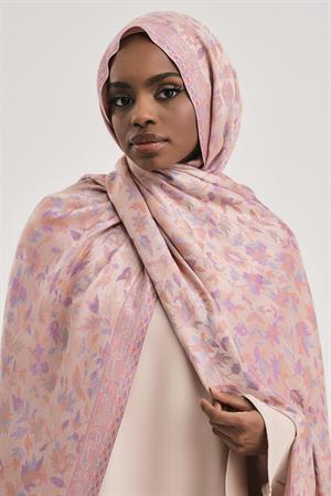 FLORAL KAŞMİR DOKUMA ŞAL-PUDRA