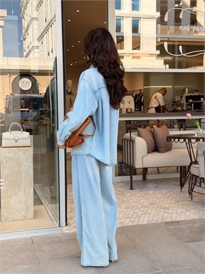 Denim İkili Takım Açık Mavi