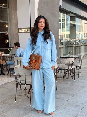 Denim İkili Takım Açık Mavi