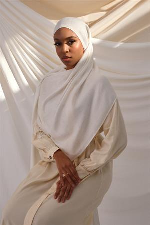 KAŞMİR DOKUMA ŞAL-BEYAZ