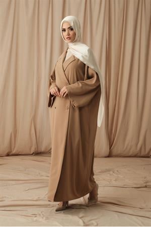 KRUVAZE YAKA DAILY ABAYA-CAMEL