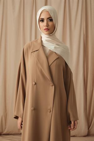 KRUVAZE YAKA DAILY ABAYA-CAMEL