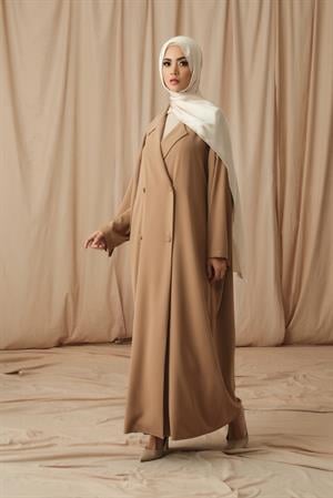 KRUVAZE YAKA DAILY ABAYA-CAMEL