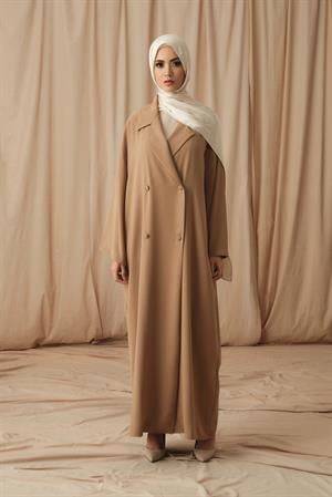 KRUVAZE YAKA DAILY ABAYA-CAMEL