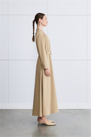 Kuşaklı Elbise Camel