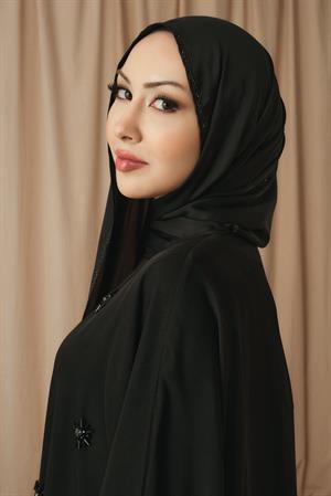 MIDNIGHT FLORAL ABAYA-SİYAH