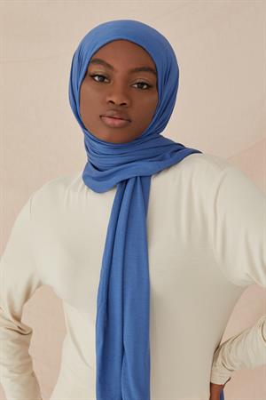 PREMIUM PLAIN COTTON COMBED SHAWL-SKY BLUE