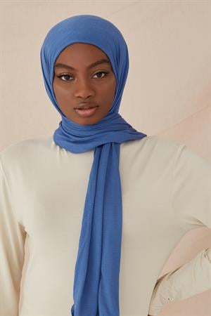 PREMIUM PLAIN COTTON COMBED SHAWL-SKY BLUE