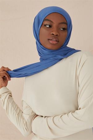 PREMIUM PLAIN COTTON COMBED SHAWL-SKY BLUE
