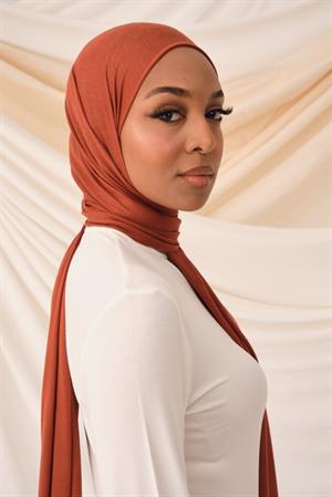 PREMIUM PLAIN COTTON COMBED SHAWL-TERRACOTTA