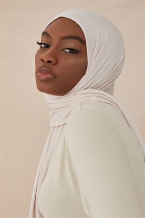 PREMIUM PLAIN COTTON COMBED SHAWL-SOFT POWDER