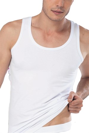 Malabadi Likralı Cotton Erkek Atlet Beyaz   090