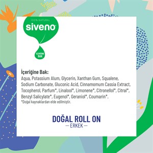 Siveno Doğal Roll-On  Erkekler İçin 50 ml