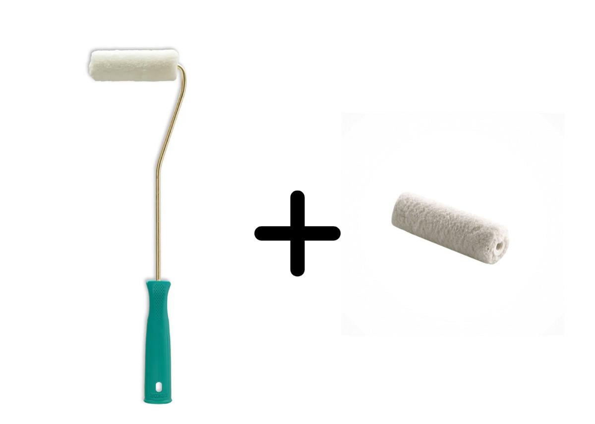 Dekor 10cm Kadife Parmak Vernik Ve Boya Rulosu + 1 Yedek Rulo Ucu