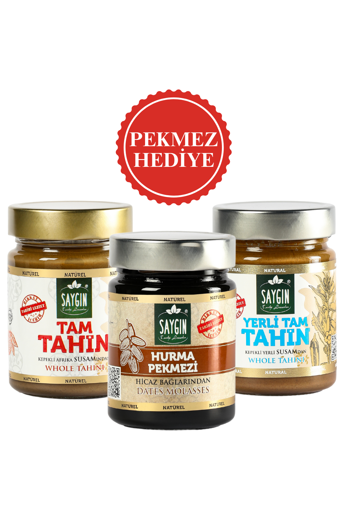 SAYGIN 3'lü Avantajlı Fırsat Paketi (300 Gr+300 Gr+400 Gr) - Hurma Pekmezi Hediyeli