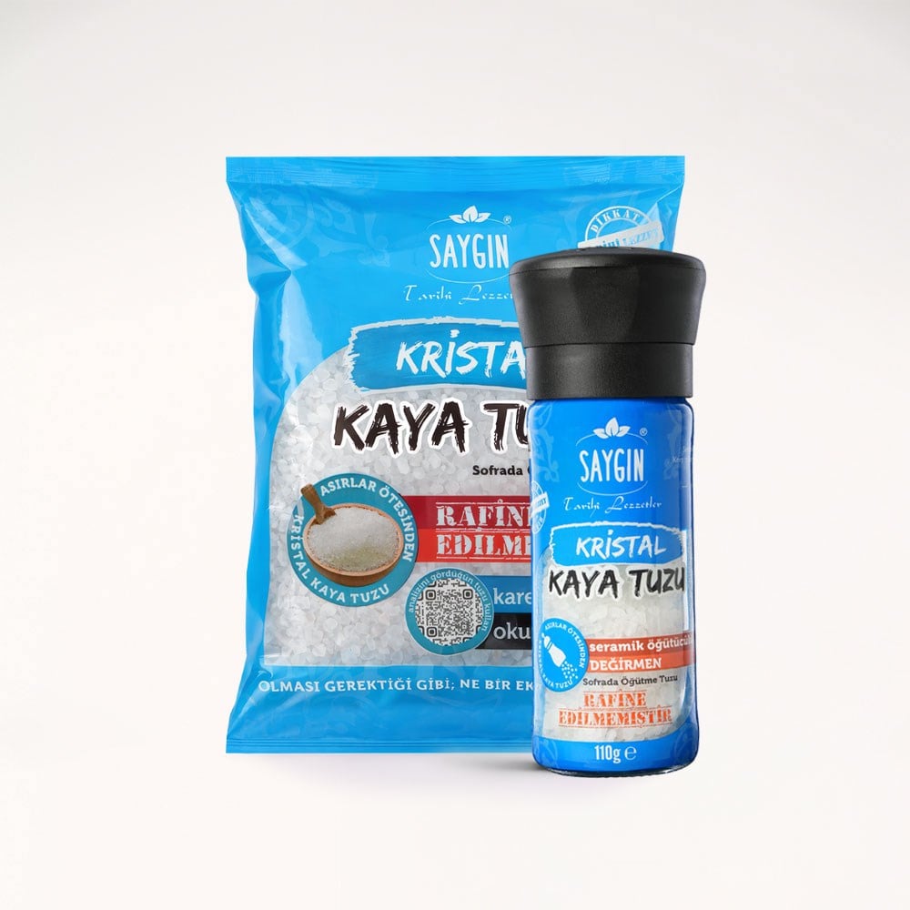 SAYGIN Kaya Tuzu Değirmen Poşet Set (500 Gr+100 Gr)