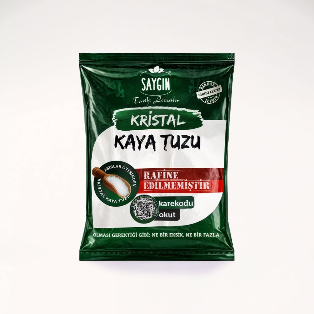 SAYGIN Rafine Edilmemiş Doğal Kristal Kaya Tuzu Öğütülmüş Sofralık 500 Gr