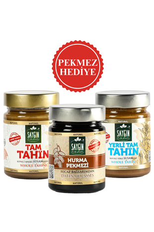 SAYGIN 3'lü Avantajlı Fırsat Paketi (300 Gr+300 Gr+400 Gr) - Hurma Pekmezi Hediyeli
