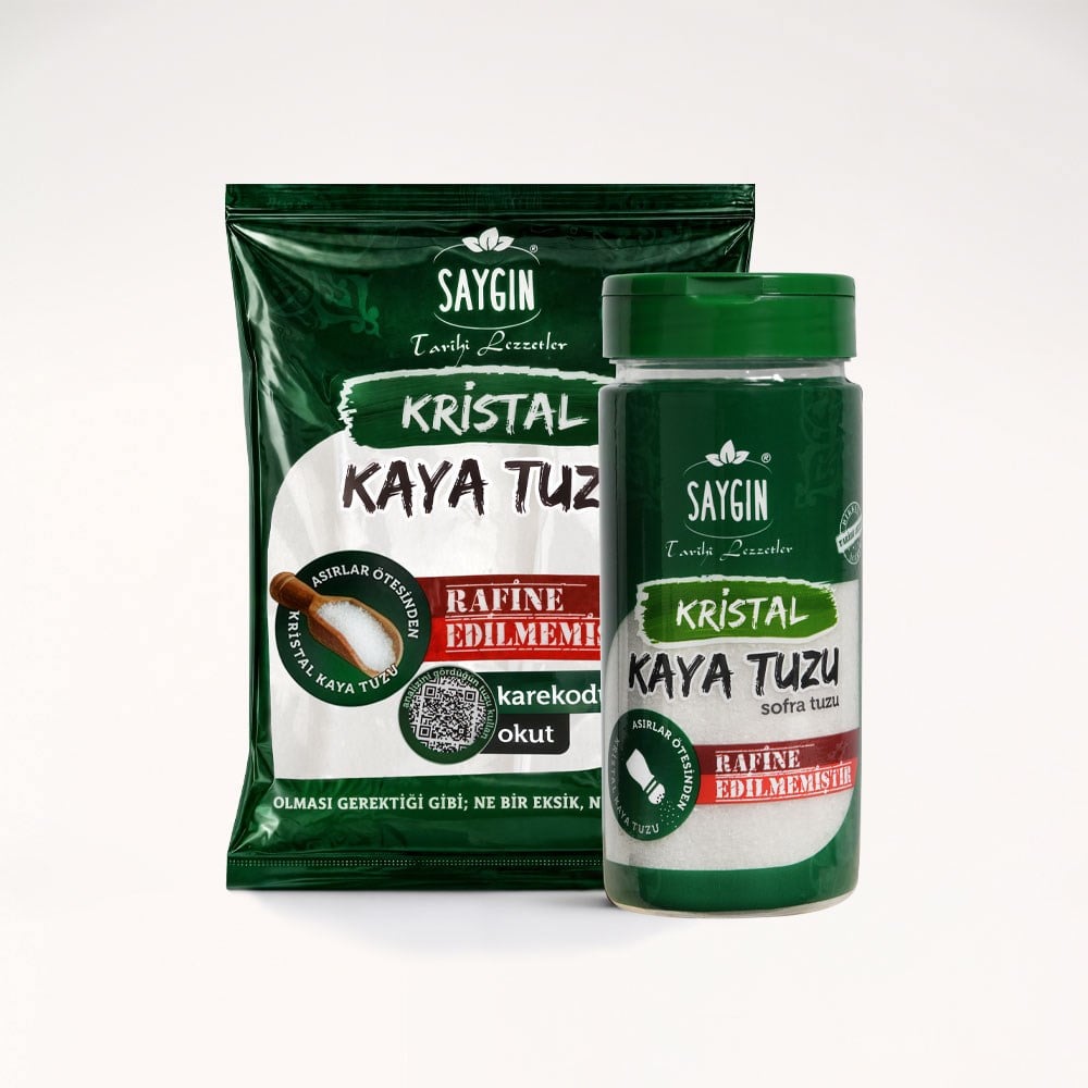 SAYGIN Kaya Tuzu Tuzluklu İkili Set (500Gr + 250Gr)