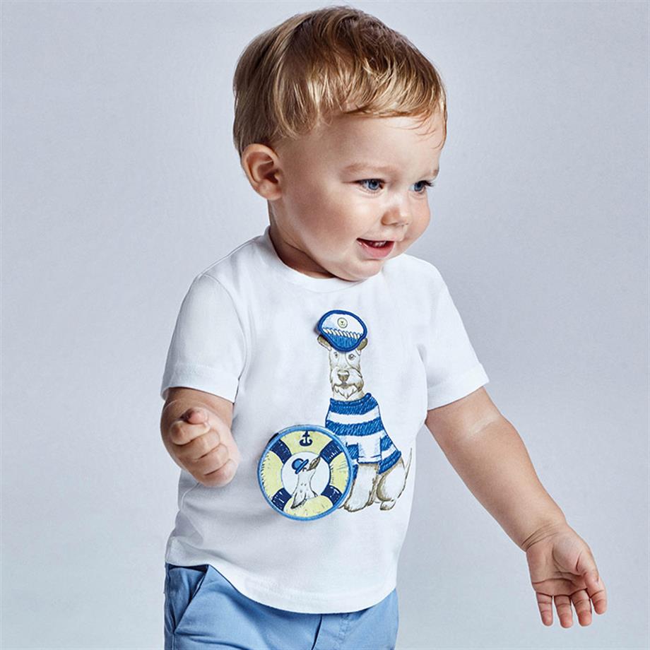 Mayoral Erkek Bebek Beyaz Kaptan Baskılı T-Shirt