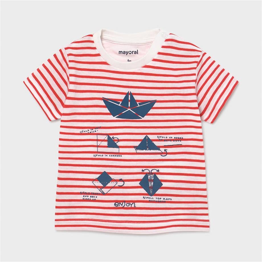 Mayoral Erkek Bebek Kırmızı Çizgili T-Shirt