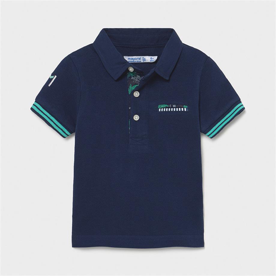 Mayoral Erkek Bebek Mavi Polo Yaka Palmiye T-Shirt
