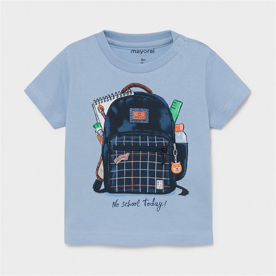 Mayoral Erkek Bebek Mavi School T-Shirt