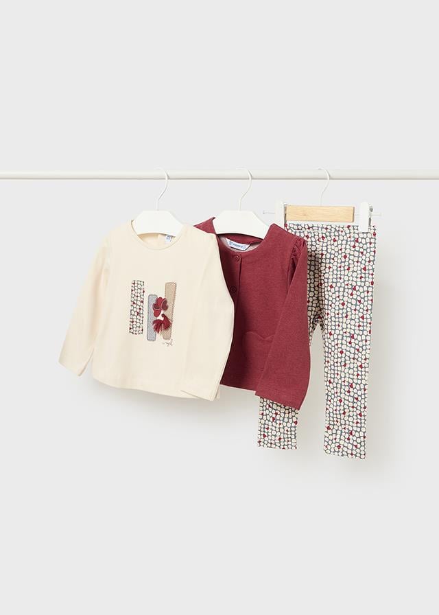 Mayoral Kız Bebek Tayt Tshirt Hırka Set