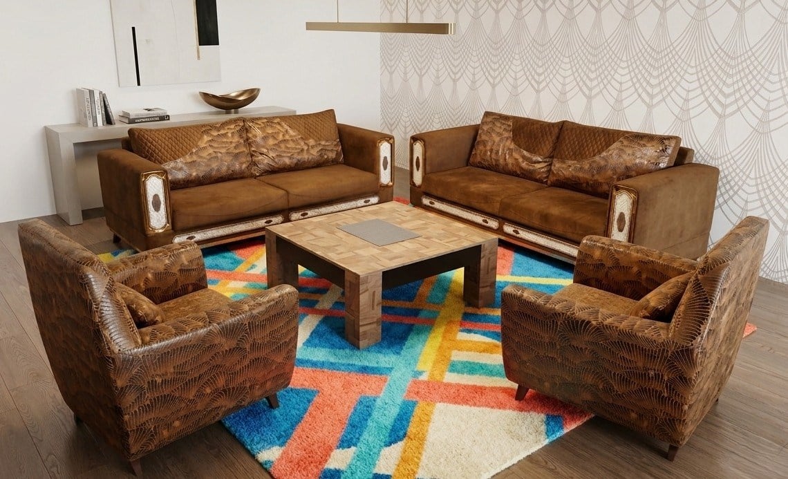 CUBA GOLD SEVEN SEATER SOFA SET