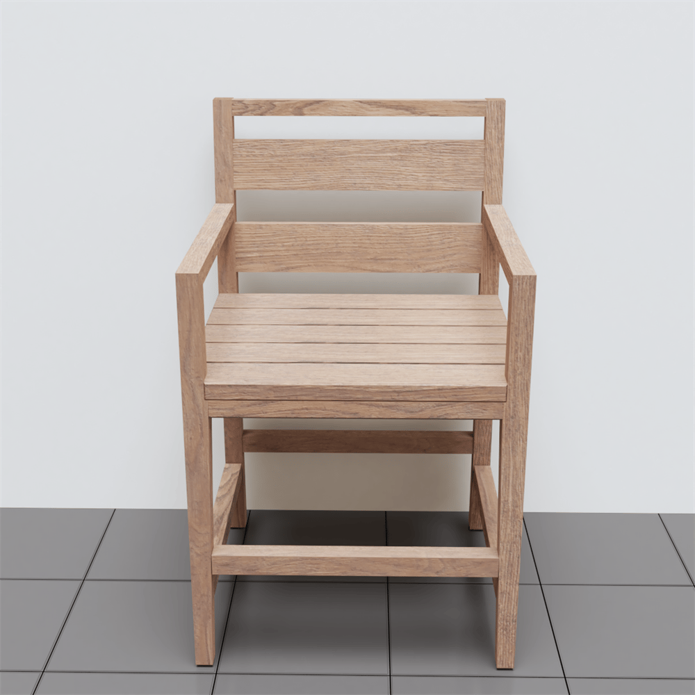 SINGLE KIDS ARM WOODEN CHAIR