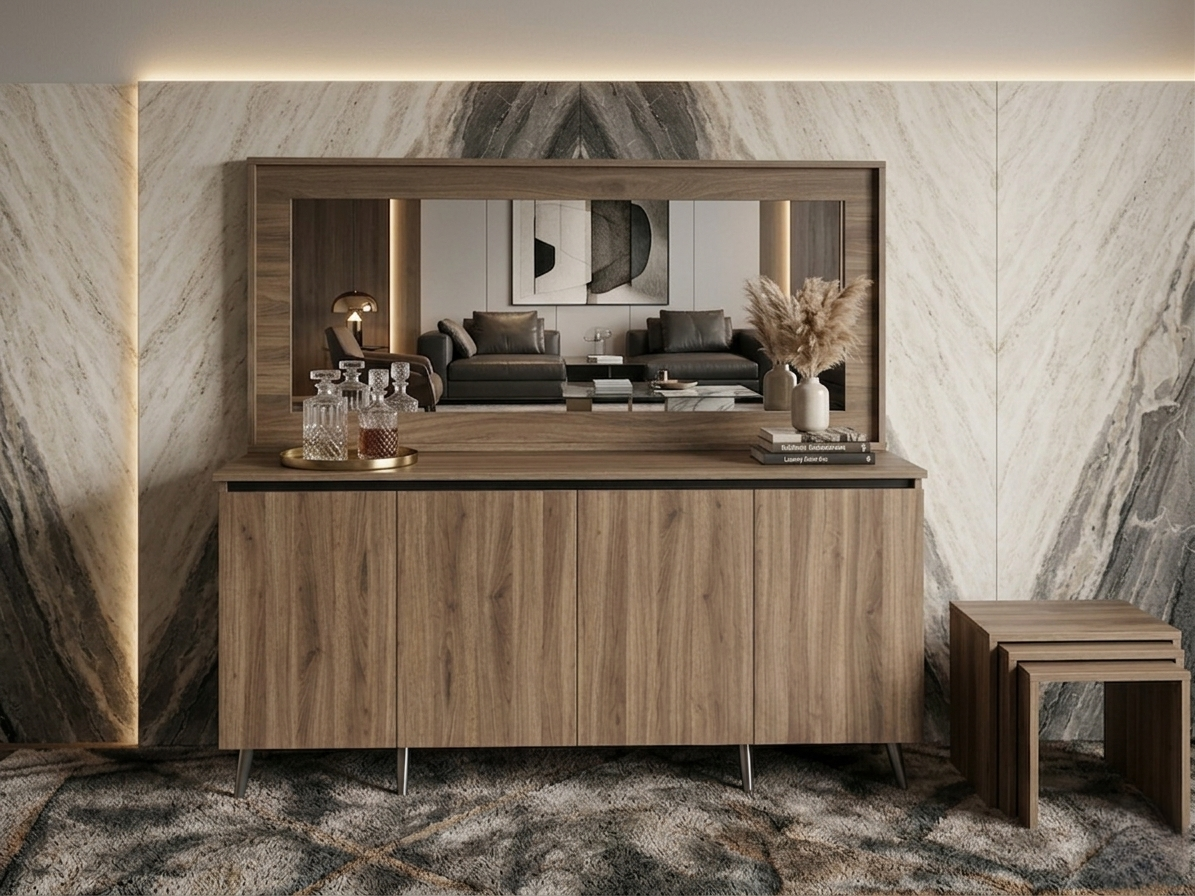 SPACE-X DINING CONSOLE & FRAME MIRROR