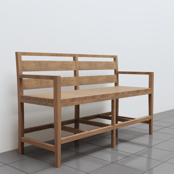 THREE SEATER KIDS ARM WOODEN CHAIR