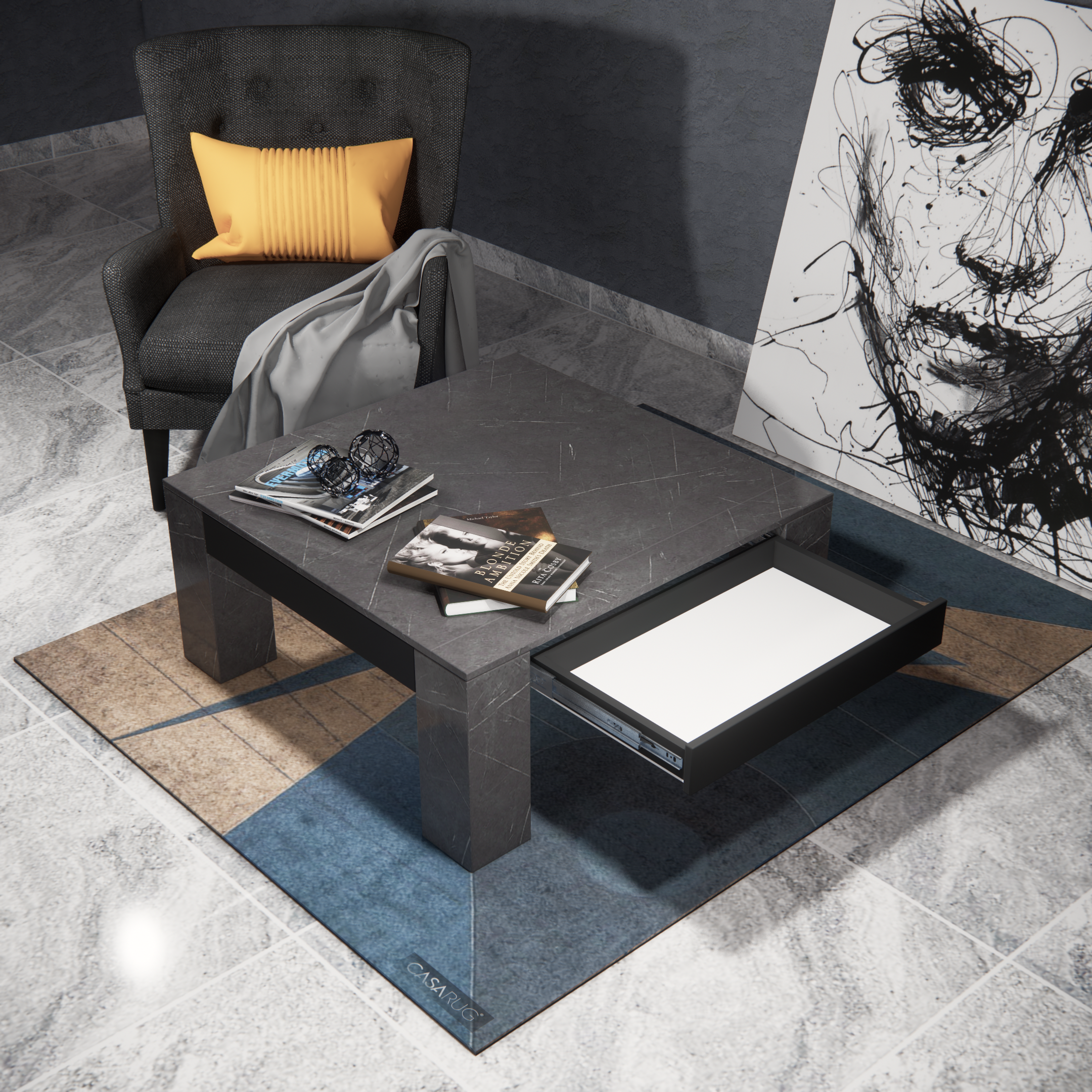 ALBA CENTER TABLE DRW 100x100