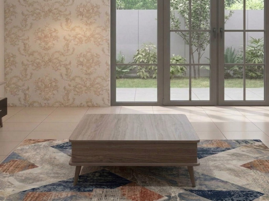 ALBA R WOODEN LEG CENTER TABLE DRW 100x70