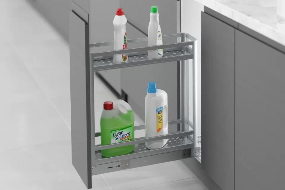 ALUM DETERGENT HOLDER & BOTTOM RAIL 25D S-2803